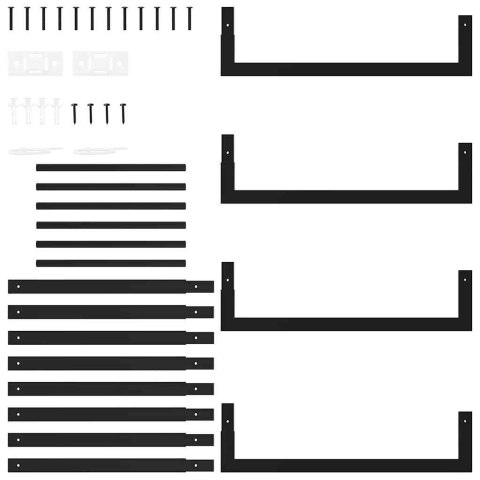  Stojak na drewno, matowy czarny, 50x28x94 cm, stalowy Lumarko!