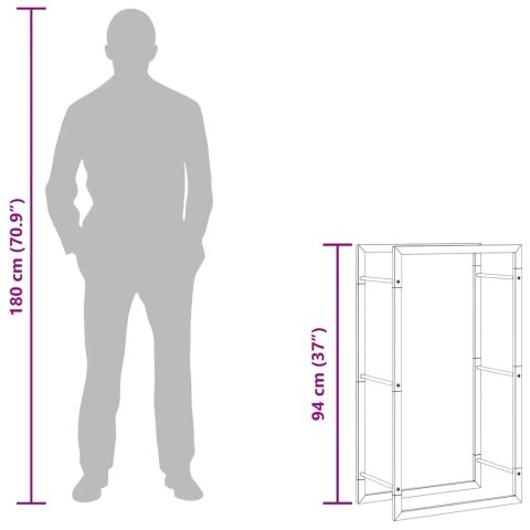 Stojak na drewno opałowe, 50x28x94 cm, stal nierdzewna Lumarko!