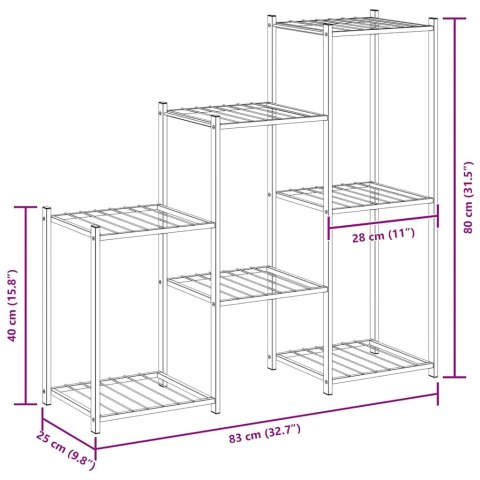  Stojak na kwiaty, 83x25x80 cm, czarny, żelazny Lumarko!