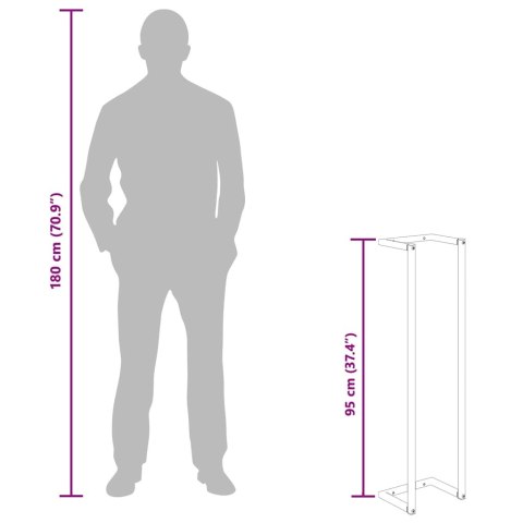  Stojak na ręcznik, czarny, 25x20x95 cm, żelazny Lumarko!