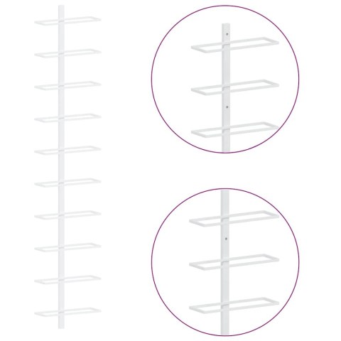  Uchwyty ścienne na 10 butelek wina, 2 szt., białe, metalowe Lumarko!