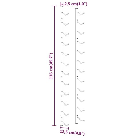  Uchwyty ścienne na 12 butelek wina, 2 szt., złote, żelazne Lumarko!
