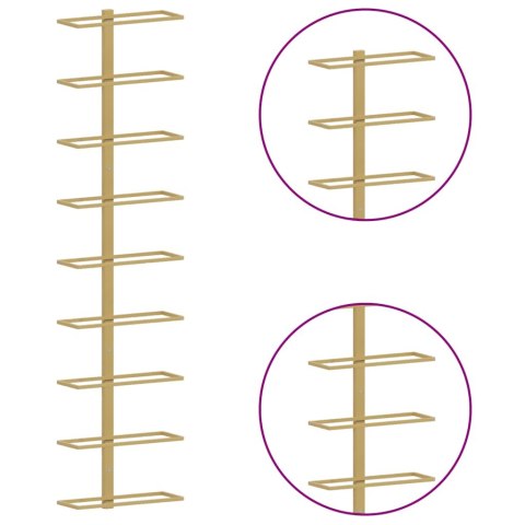  Uchwyty ścienne na 9 butelek wina, 2 szt., złote, żelazne Lumarko!