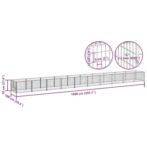  Kojec dla psa, czarny, 10 m², stalowy Lumarko!