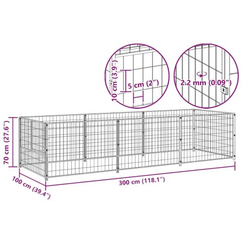  Kojec dla psa, czarny, 3 m², stalowy Lumarko!