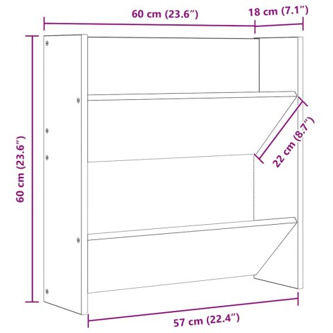  Półki ścienne na buty, 2 szt., czarne, połysk, 60x18x60 cm Lumarko!