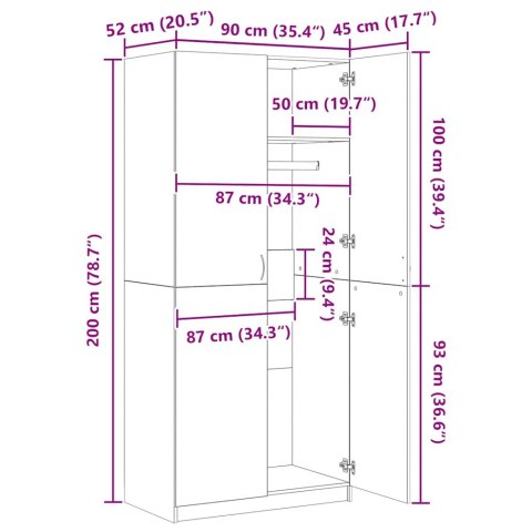  Szafa, biała, 80 x 50 x 171,5 cm, lita sosna, seria Panama Lumarko!
