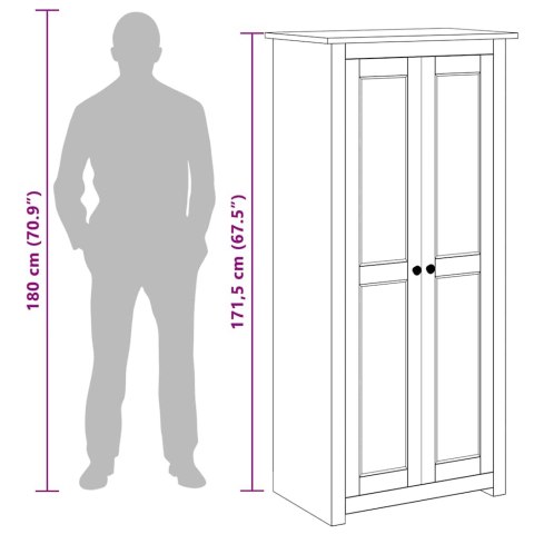  Szafa, biała, 80 x 50 x 171,5 cm, lita sosna, seria Panama Lumarko!