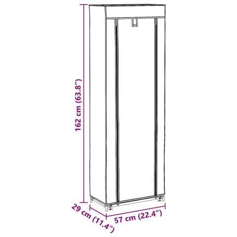  Szafka na buty, materiałowa, czarna (162 x 57 x 29 cm). Lumarko!