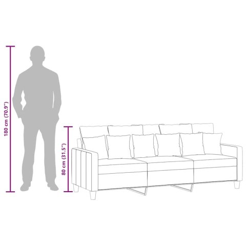 3-osobowa sofa, kremowa, 180 cm, tapicerowana tkaniną Lumarko!