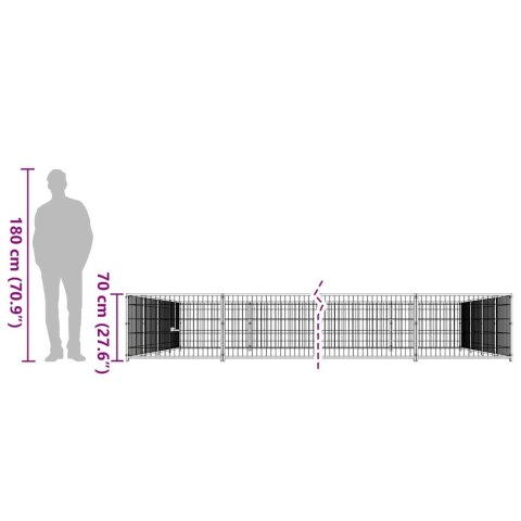  Kojec dla psa, czarny, 36 m², stalowy Lumarko!