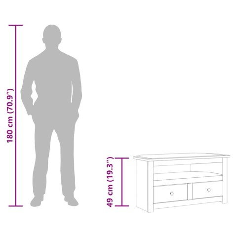  Narożna szafka pod TV, biała, 93x49x49 cm, sosna, seria Panama Lumarko!