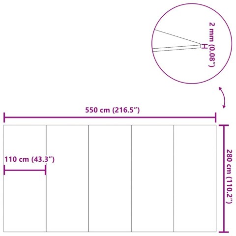 VidaXL Mata pod basen, jasnoszara, 550x280 cm, geowłóknina poliestrowa