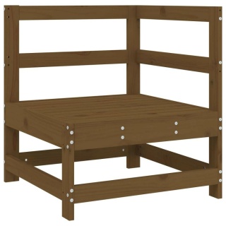 Ogrodowa sofa narożna, miodowy brąz, lite drewno sosnowe 825474