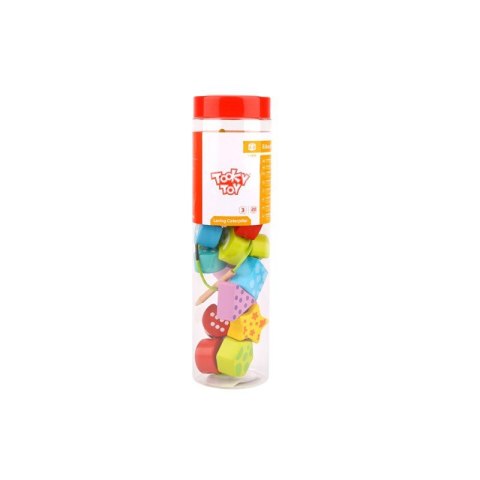 TOOKY TOY Drewniane Klocki do Nawlekania Gąsienica Nauka Liczenia 20 el. Lumarko!