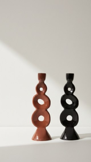 Świecznik Szkliwiony 25cm 2 Rodzaje