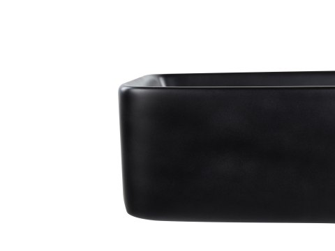 Umywalka nablatowa ceramiczna 49 x 38 cm czarna TRAVESIA
