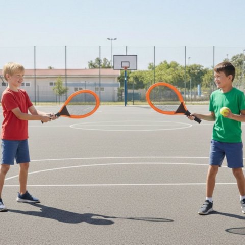 WOOPIE Duże Rakietki do Tenisa Badminton dla Dzieci Zestaw + Piłka Lotka Lumarko!