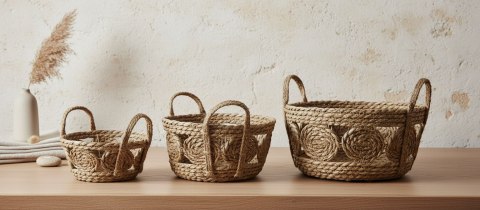  Komplet 3 Koszy 30xh:15cm/27xh:13cm/21xh:9cm Lumarko!