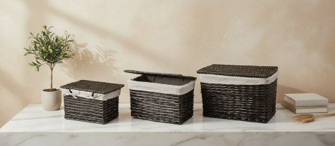 PINO Komplet 3 KUFRÓW wiklinowych 58x38x38/51x32x32/44x26x26cm Lumarko!