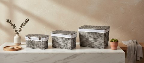 PINO Komplet 3 KUFRÓW wiklinowych 58x38xh38/51x32xh32/44x26xh26cm Lumarko!