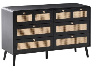 Komoda 6 szuflad MOURA Czarny