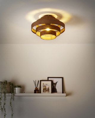Lampa sufitowa EREBATO Len Brązowy