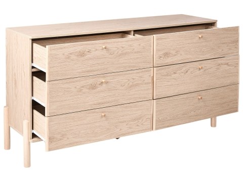 Komoda 6 szuflad COLLINS Jasnobrązowy