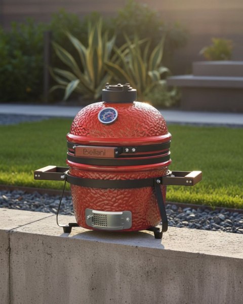 Mini grill węglowy KAMADO Ceramika Czerwony