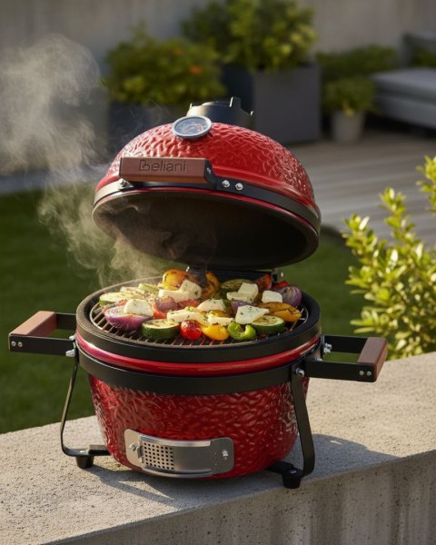 Mini grill węglowy KAMADO Ceramika Czerwony