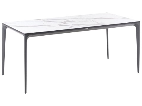 Stół ogrodowy SOVARETO 180 cm 90 cm Efekt marmuru Biały marmur