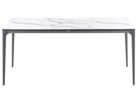 Stół ogrodowy SOVARETO 180 cm 90 cm Efekt marmuru Biały marmur