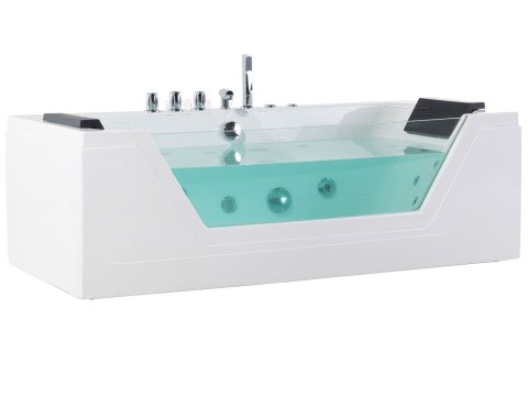 Wanna narożna z hydromasażem LED SAMANA 174 x 79 cm Biały