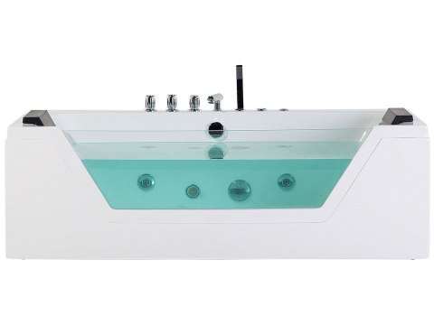 Wanna narożna z hydromasażem LED SAMANA 174 x 79 cm Biały
