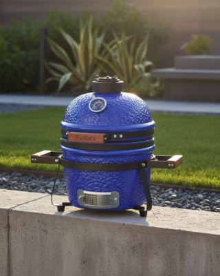 Mini grill węglowy KAMADO Ceramika Niebieski