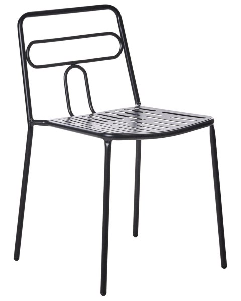 Zestaw 2 krzeseł ogrodowych AGEROLA Metal Czarny