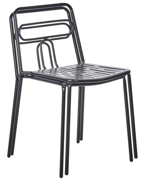 Zestaw 2 krzeseł ogrodowych AGEROLA Metal Czarny