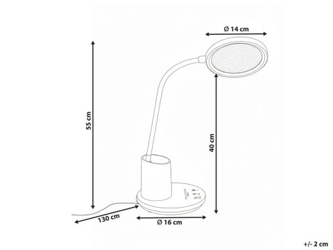 Lampa biurkowa LED VELA Ze ściemniaczem Biały