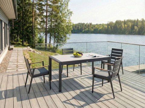 Stół ogrodowy rozkładany BINASCO 160/220 cm 90 cm Beżowy