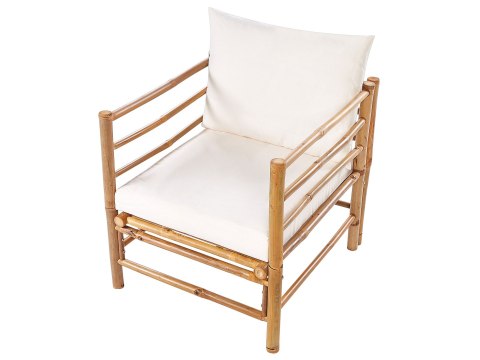 Zestaw ogrodowy ze stolikiem dla 5 osób CERRETO Drewno bambusowe Złamana biel