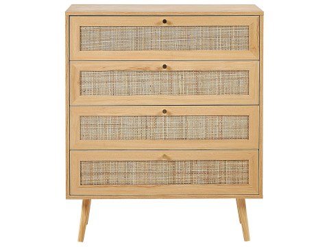 Komoda 4 szuflady PEROTE Rattan Jasnobrązowy