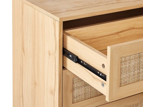 Komoda 4 szuflady PEROTE Rattan Jasnobrązowy