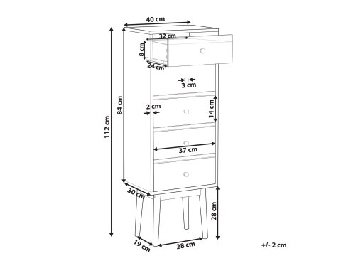 Komoda 5 szuflad FOLEY Kolorowy