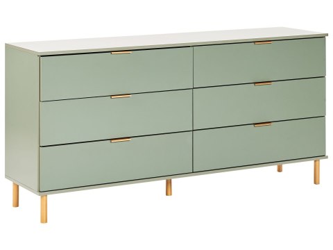 Komoda 6 szuflad WALPOLE Zielony