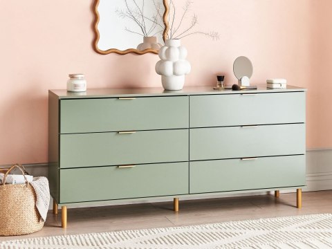 Komoda 6 szuflad WALPOLE Zielony