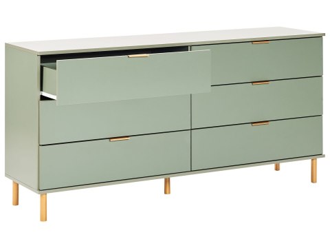 Komoda 6 szuflad WALPOLE Zielony