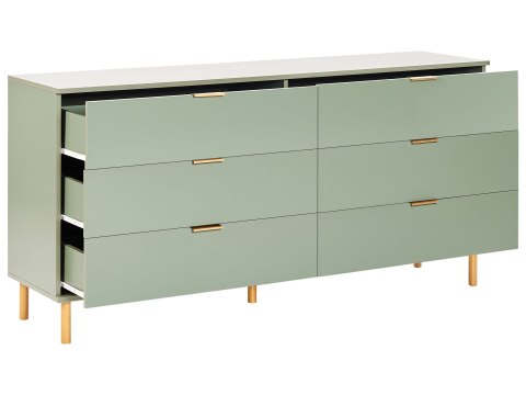 Komoda 6 szuflad WALPOLE Zielony