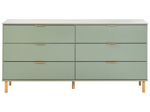 Komoda 6 szuflad WALPOLE Zielony