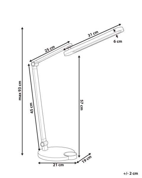 Lampa biurkowa LED CAROY Z ładowarką indukcyjną Szary