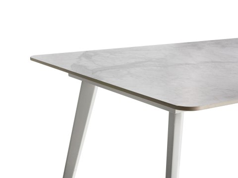 Stół ogrodowy RODALLO 160 cm 90 cm Kamień Biały marmur